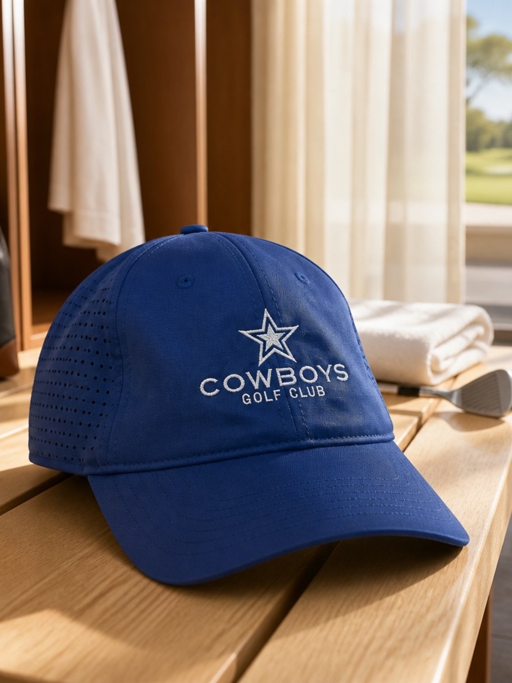 NWOT Youth Blue Dallas Cowboys Golf Club Baseball Cap Athletic Hat - Flex Fit